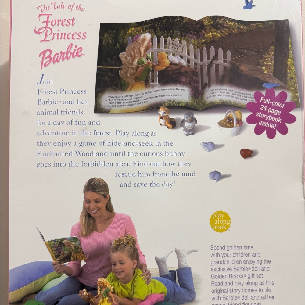 Vintage Barbie, The Tale of the Forest Princess Doll,Forest Animals, & Golden BK - Picture 4 of 4